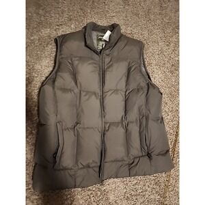 Eddie Bauer Goose Down Vest Heavy Duty Zip‎ Up Pockets Sz XL